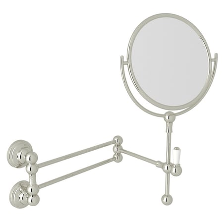 Wall Mounted Shaving Mirror In Polished Nickel